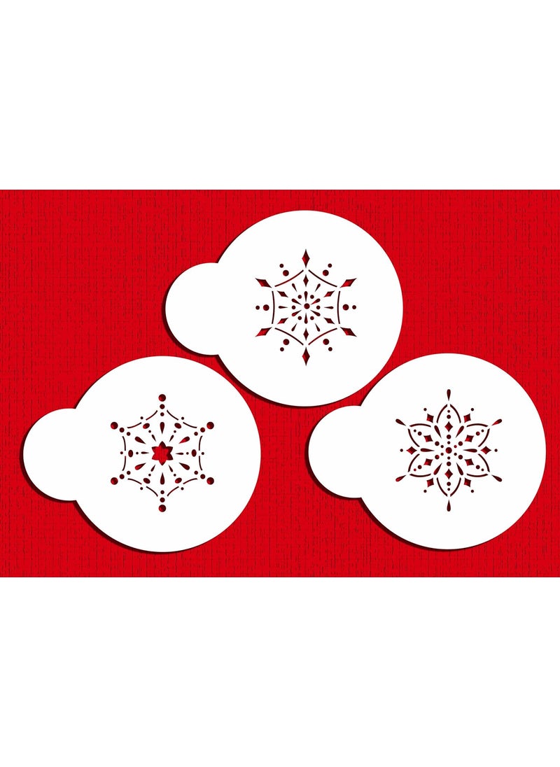 Designer Stencils - Designer Stencils C792 Mini Jeweled Snowflakes, Beige/semi-Transparent - Image 1