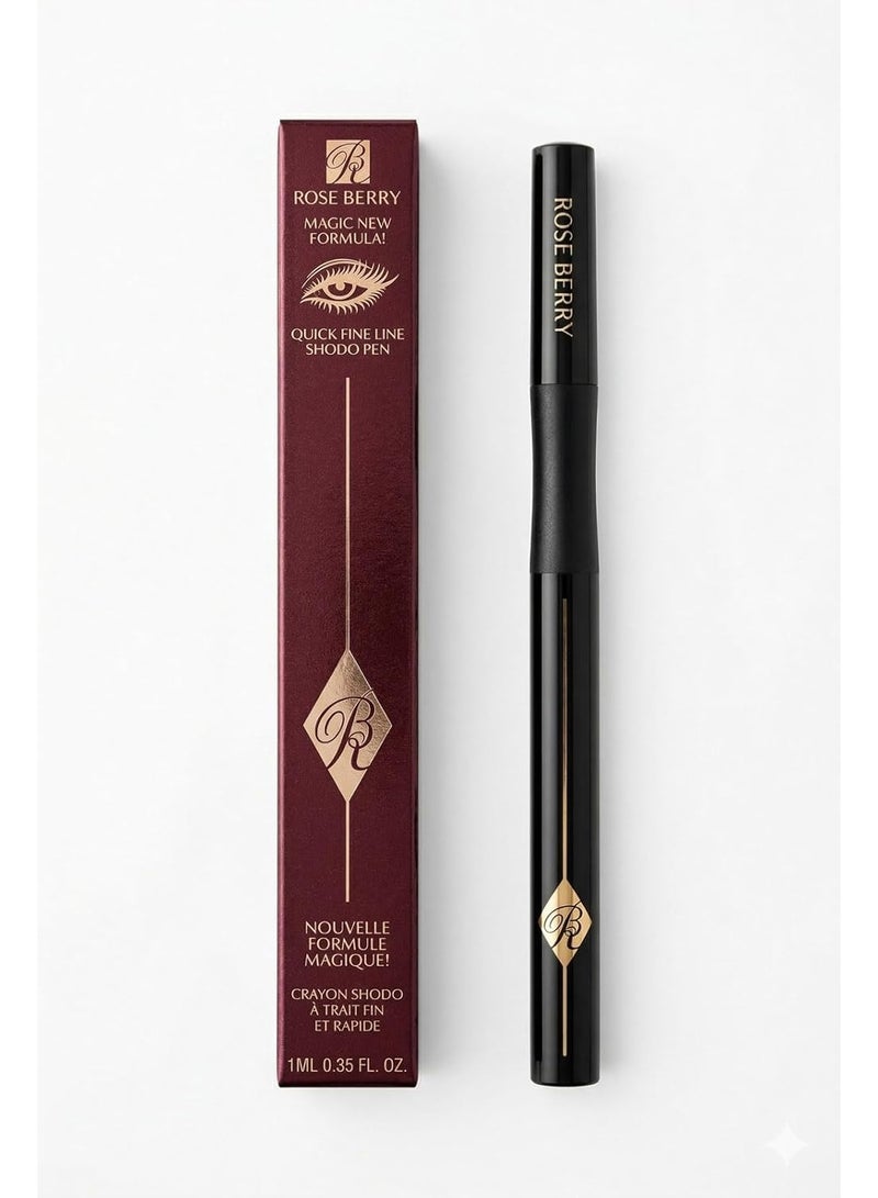 روز بيري Rose Berry Quick Fine Line Shodo Pen Liquid Eyeliner, Magic New Formula - Image 1