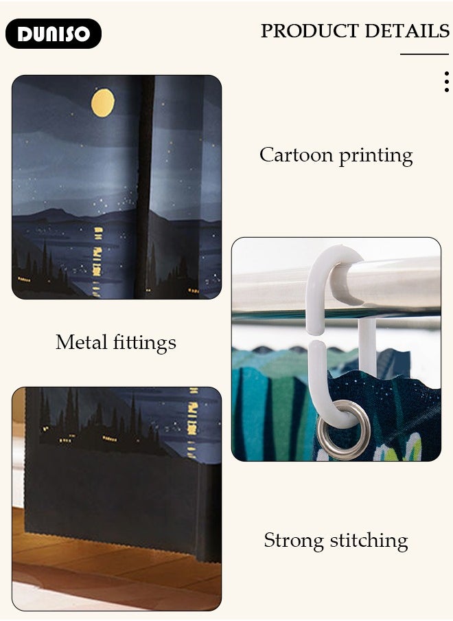 DUNISO Blackout Bottom Bunk Bed Curtains Dormitory Room Lightproof Decorative Roommate Privacy Cover Canopy Photo Background Decor Backdrop Blackout Curtain 2 Panels  - Image 2