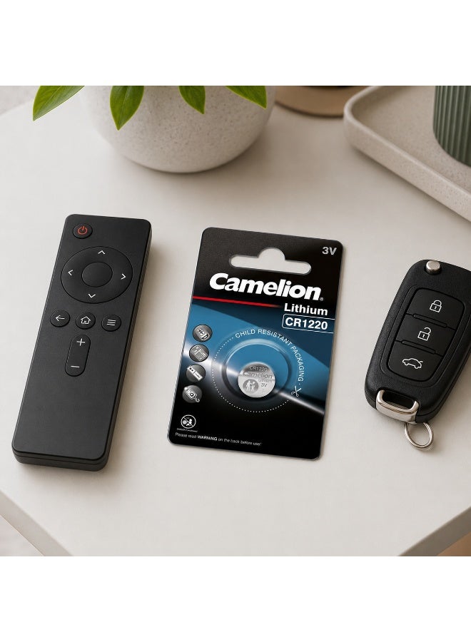 Camelion CR1220 3V Lithium Coin Cell Battery for Key Fobs, Watches, Calculators & Electronics - Image 4