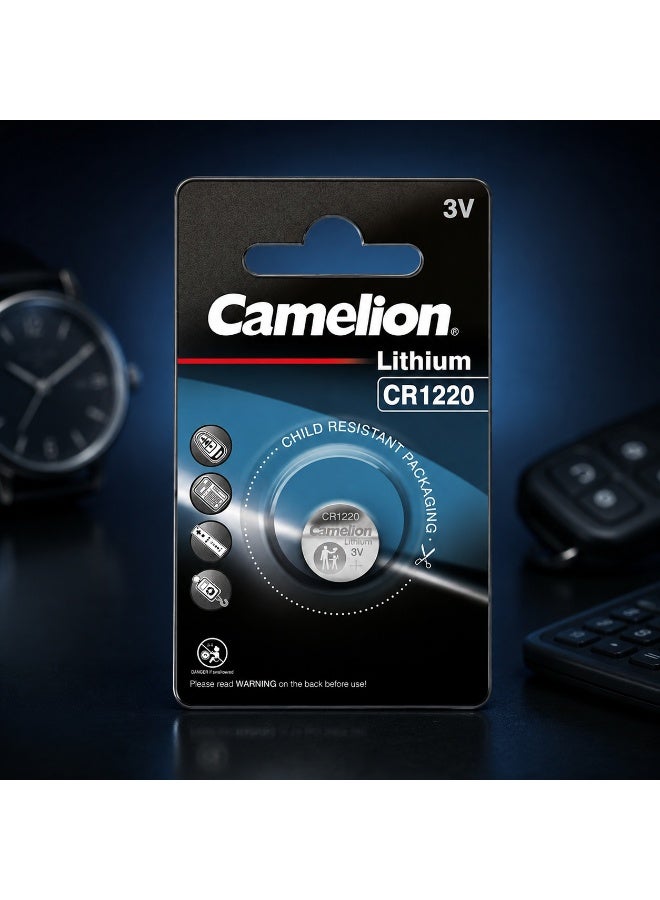 Camelion CR1220 3V Lithium Coin Cell Battery for Key Fobs, Watches, Calculators & Electronics - Image 5