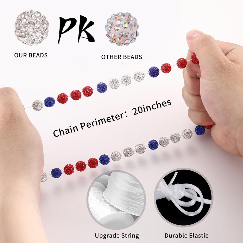 SKQIR Baseball Beaded Necklace for Men Women Bling Rhinestone Baseball Drip Accessories Sparkly Green Black White Diamond Ice Chain Necklace Cool Inspired Sports Gifts for Player Team Lover20inch - Image 4