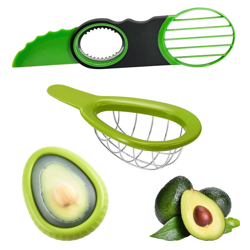 FALESHOS 3 Piece Avocado Slicer Set, Includes Avocado Slicer, Avocado Cutter and Avocado Storage Container, Dishwasher Safe, for Avocado Cutting and Peeling, Essential Mashing Kitchen Tool - Image 1