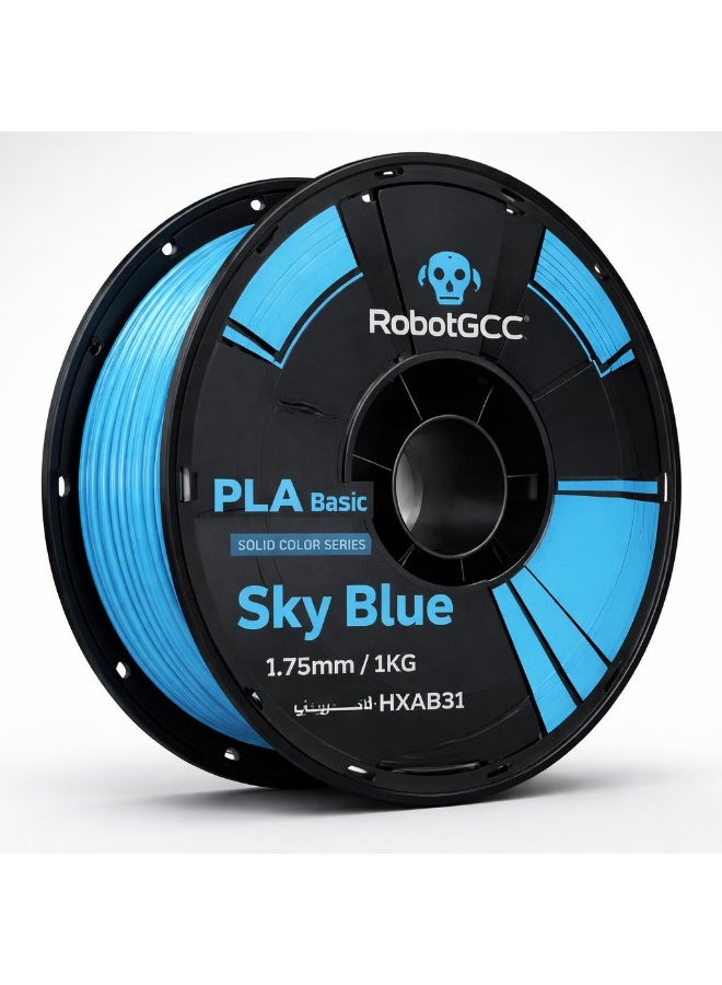 robotgcc PLA Basic Sky Blue 1.75mm 3D Printing Material 1KG Spool for FDM 3D Printer Smooth Extrusion Stable Diameter Low Warping Strong Layer Adhesion Easy Print High Precision Consistent Flow Prototyping DIY Projects Educational Use Reliable Performance Clean Surface Finish - Image 1