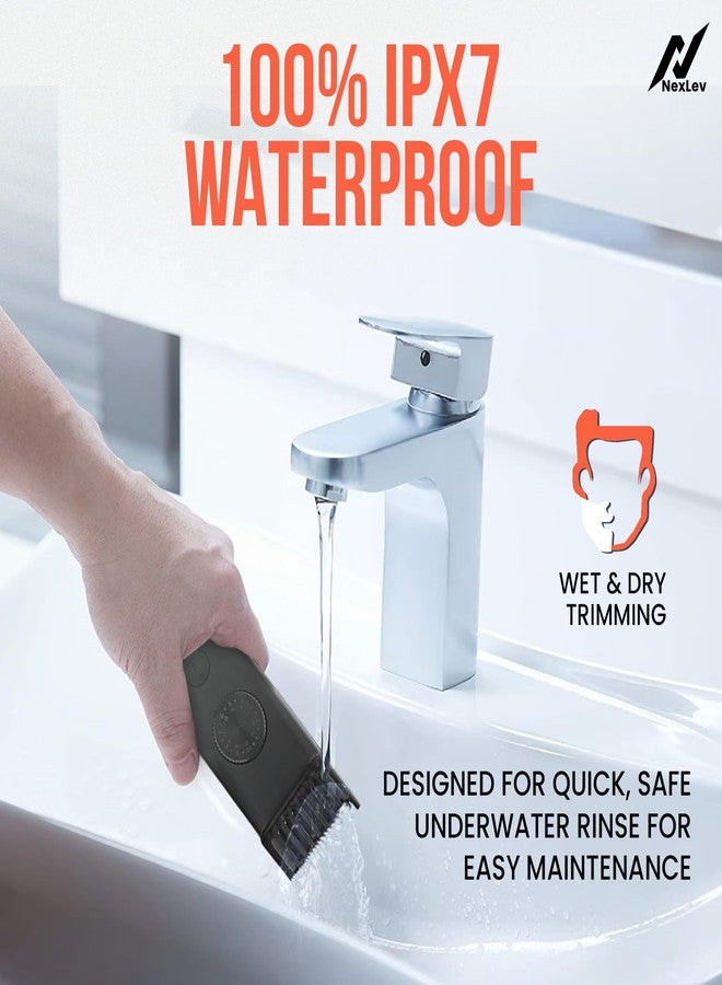 NexLev Beard Trimmer| 90min Run Time| 40 Length Settings| 0.5mm Precision| Washable Stainless Steel Blades| Copper Motor| USB Type-C| IPX7 Waterproof| Travel Lock| 2 Beard Comb| 1 Year Warranty |TM-01 - Image 4