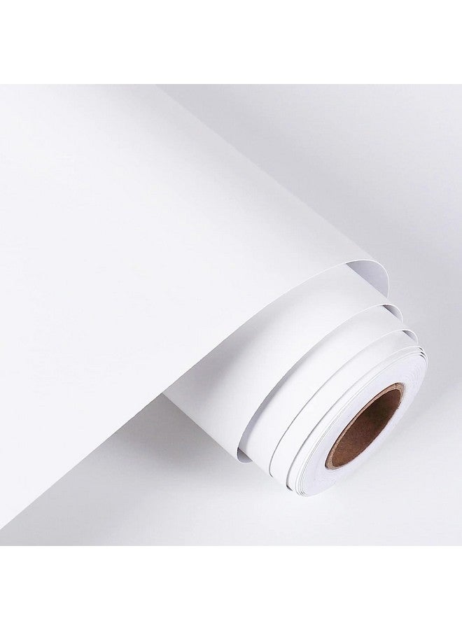 ويسدم ورق لاصق من الفينيل مزخرف للخزائن وأسطح المطبخ وبطانة ذاتية اللصق وقابلة للتقشير واللصق وخلفية مقاومة للماء وقابلة للإزالة (2 قدم × 14 قدم أبيض غير لامع) - Image 1