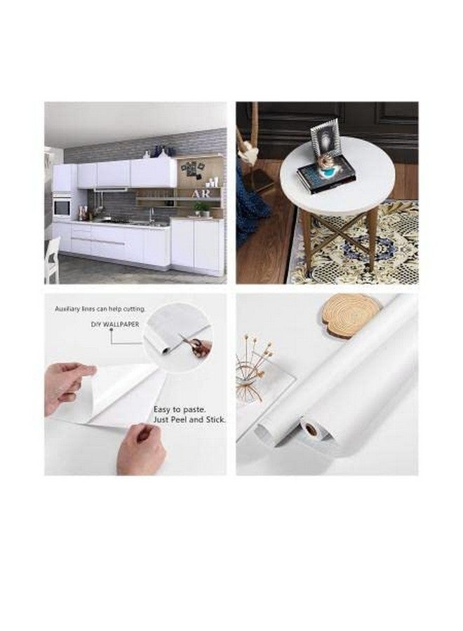 ويسدم ورق لاصق من الفينيل مزخرف للخزائن وأسطح المطبخ وبطانة ذاتية اللصق وقابلة للتقشير واللصق وخلفية مقاومة للماء وقابلة للإزالة (2 قدم × 14 قدم أبيض غير لامع) - Image 5