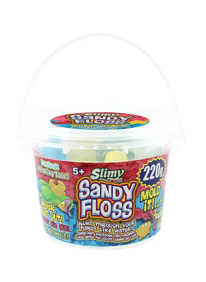 Slimy Mold Mix And Shape Sandy Floss 220g In Bucket With 2 Shaping Tools - Assorted - Image 1