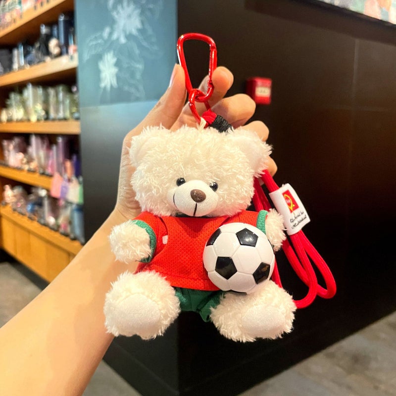 Cross-Border Fan Keychain with Cristiano Ronaldo, Real Madrid & World Cup Bear  Doll - Image 1
