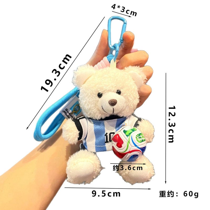 Cross-Border Fan Keychain with Cristiano Ronaldo, Real Madrid & World Cup Bear  Doll - Image 2