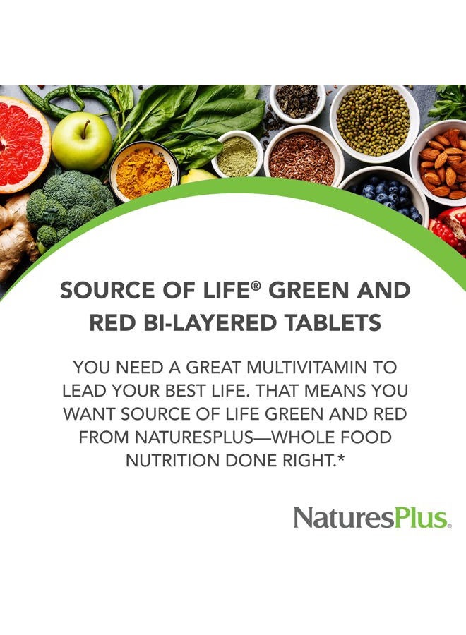 Nature's Plus Source of Life Green & Red Multivitamin - 90 Tablets - With Concentrated Whole Foods - Vegetarian, Gluten Free - 30 Servings  - Image 2