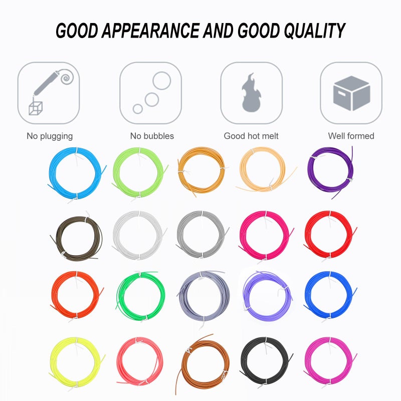 Low Temperature 1.75mm 3D Pen Filament Refills 20 Colors Eco Friendly Printing Supplies - Image 4