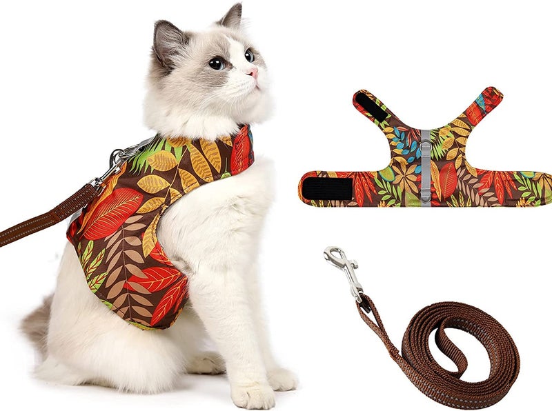KUTKUT Cat Harness and Leash for Walking, Adjustable Escape Proof Vest Harness with Reflective Strips Lightweight Step-in Jacket for Cats Small Dogs Traveling Hiking (Size: XL, Chest: 37cm - 46cm) - Image 1