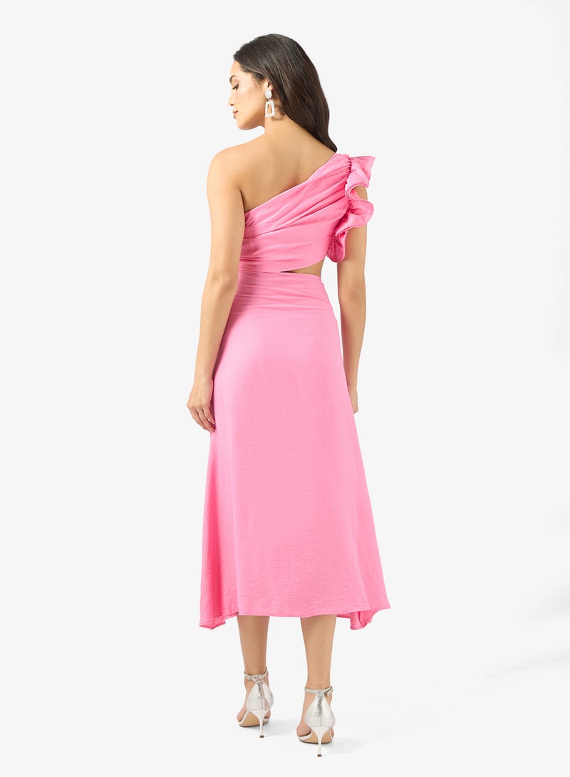 ايلا فستان بكتف واحد مع فتحة خصر - Image 2