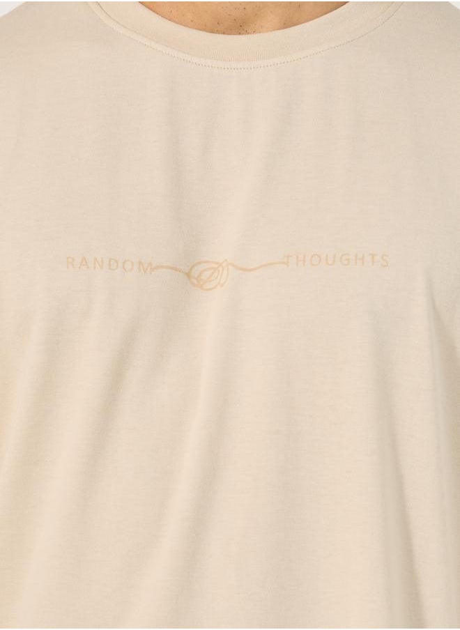 Slogan Print Round Neck Oversized T-Shirt