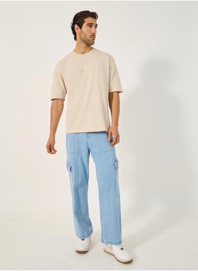 Slogan Print Round Neck Oversized T-Shirt