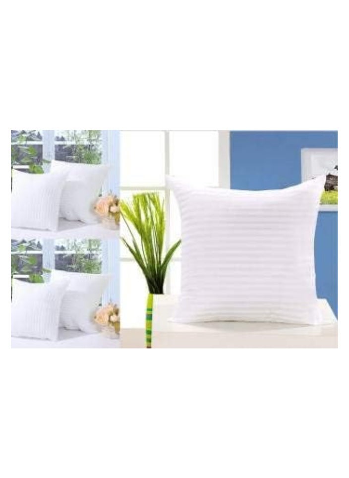 SMART HOME Set of 5 Luxurious Decorative Pillows for Bed, Sofa, and Couch with 100% Polyester Filling | Square Pillow for Living Room or Bed Decor | Soft Striped Fabric | Washable | 40x40 cm  - Image 3