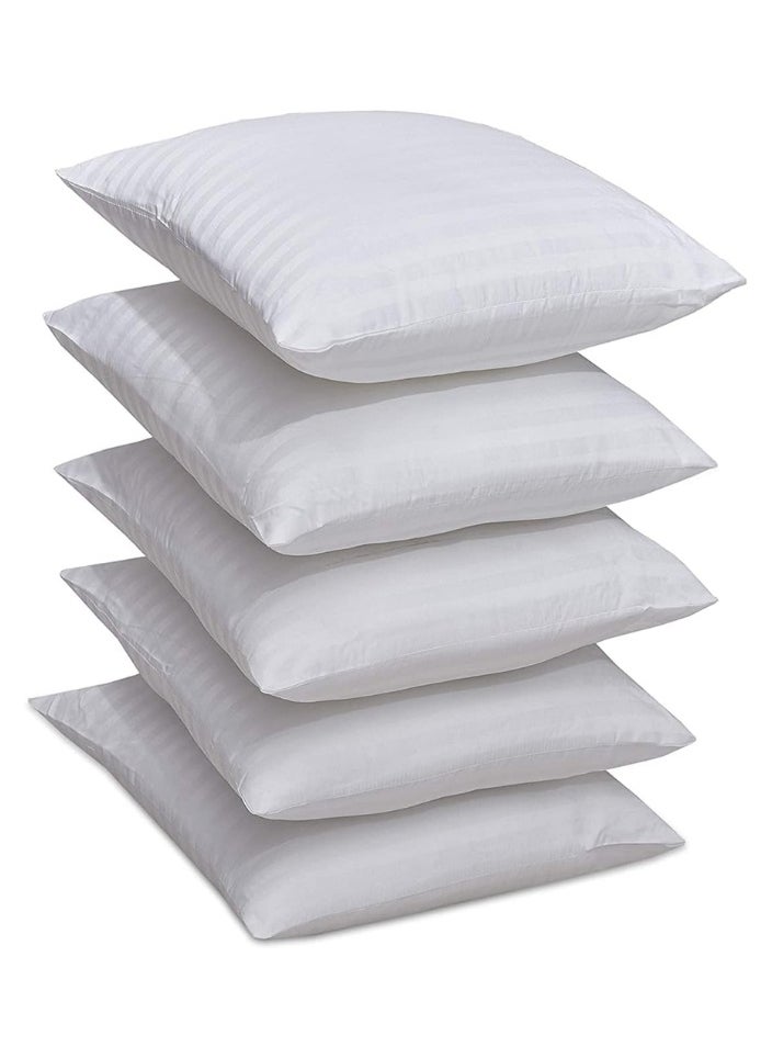 SMART HOME Set of 5 Luxurious Decorative Pillows for Bed, Sofa, and Couch with 100% Polyester Filling | Square Pillow for Living Room or Bed Decor | Soft Striped Fabric | Washable | 40x40 cm  - Image 4
