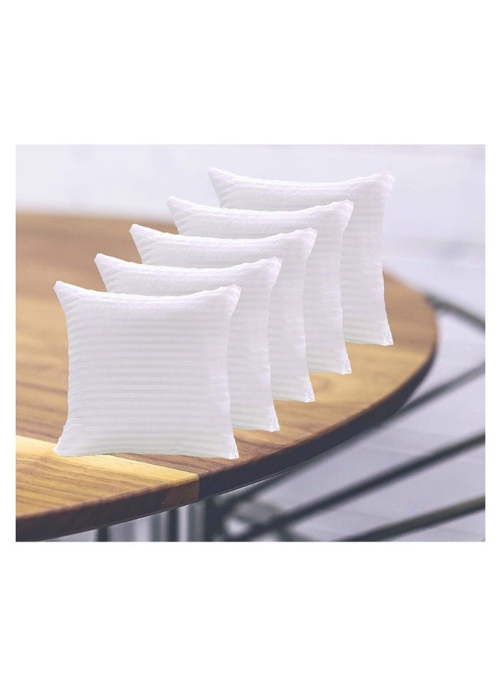 SMART HOME Set of 5 Luxurious Decorative Pillows for Bed, Sofa, and Couch with 100% Polyester Filling | Square Pillow for Living Room or Bed Decor | Soft Striped Fabric | Washable | 40x40 cm  - Image 2