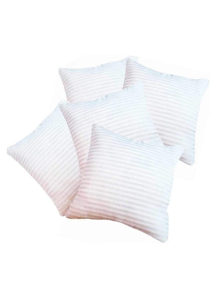 SMART HOME Set of 5 Luxurious Decorative Pillows for Bed, Sofa, and Couch with 100% Polyester Filling | Square Pillow for Living Room or Bed Decor | Soft Striped Fabric | Washable | 40x40 cm  - Image 1