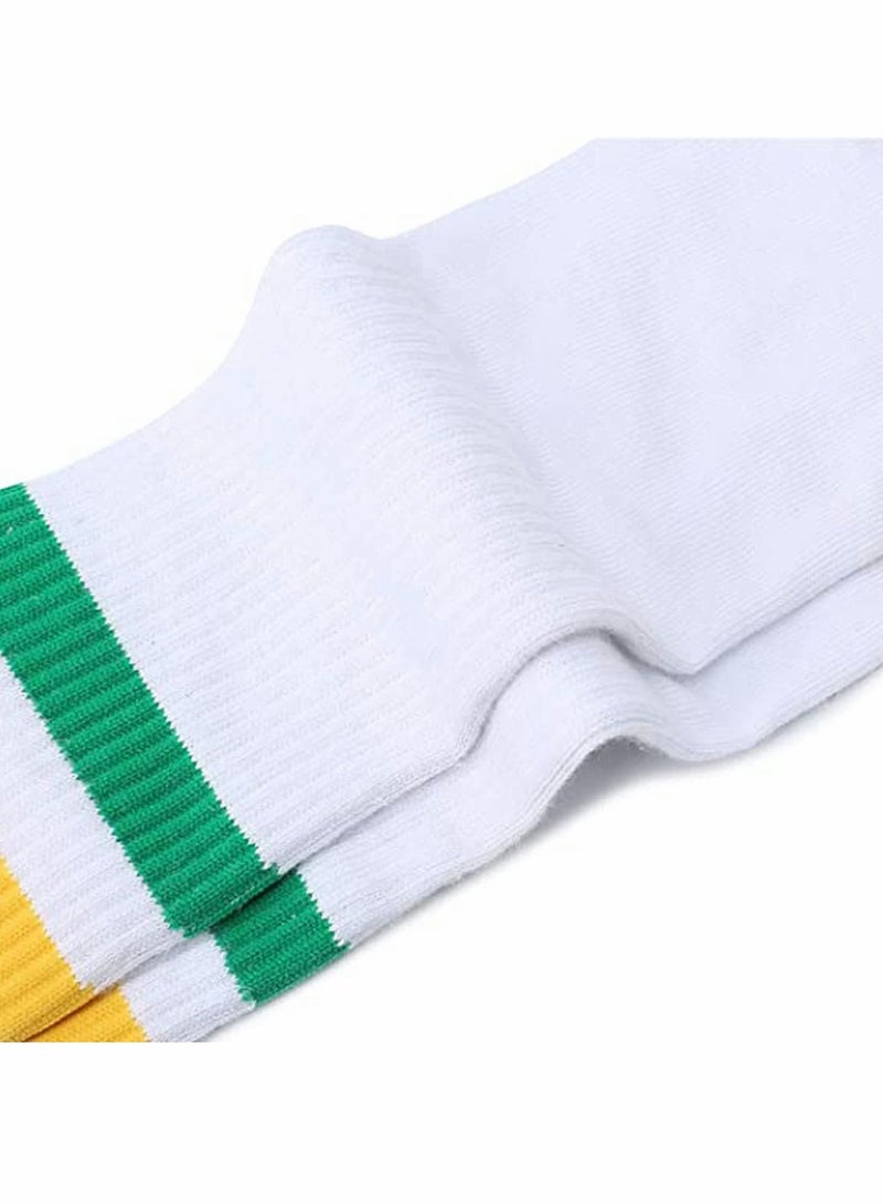 KASTWAVE Over the Calf Tube Crew Tennis Socks for Women, Sports & Everyday Wear, Retro, 3 Pack - Image 5