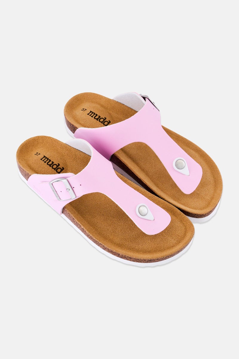 Mudd Women Slip On Cork Sandals, Pink - Image 2