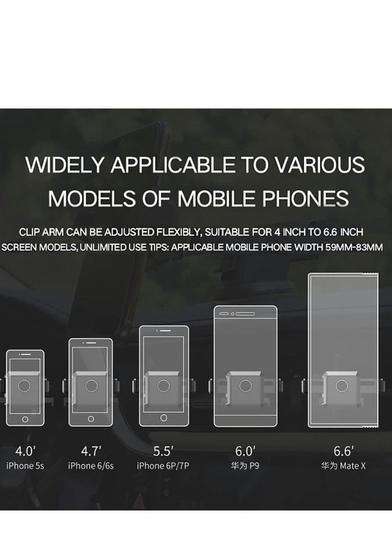 KASTWAVE Car Phone Mount, Dashboard/Air Vent/Windshield Phone Holder for Car 360° Rotation&Extended Arm Stable Car Phone Holder Fit for All Phones - Image 2