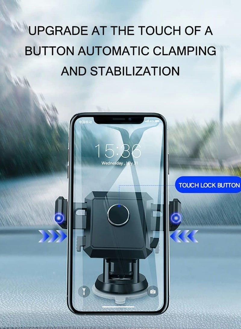 KASTWAVE Car Phone Mount, Dashboard/Air Vent/Windshield Phone Holder for Car 360° Rotation&Extended Arm Stable Car Phone Holder Fit for All Phones - Image 3