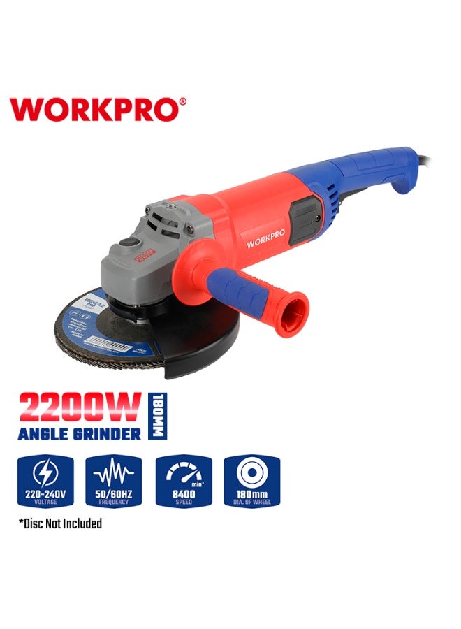 WORKPRO 180mm 2200W PROFESSIONAL ANGLE GRINDER - Image 1