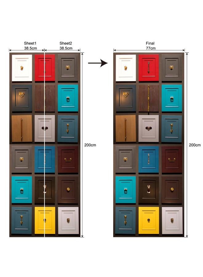 الأزرق جي دبليو 3D Art Life Series ، ملصق باب محاكاة قابل للإزالة ، ملصق حائط مقاوم للماء ، ملصق PVC لغرفة النوم - Image 1