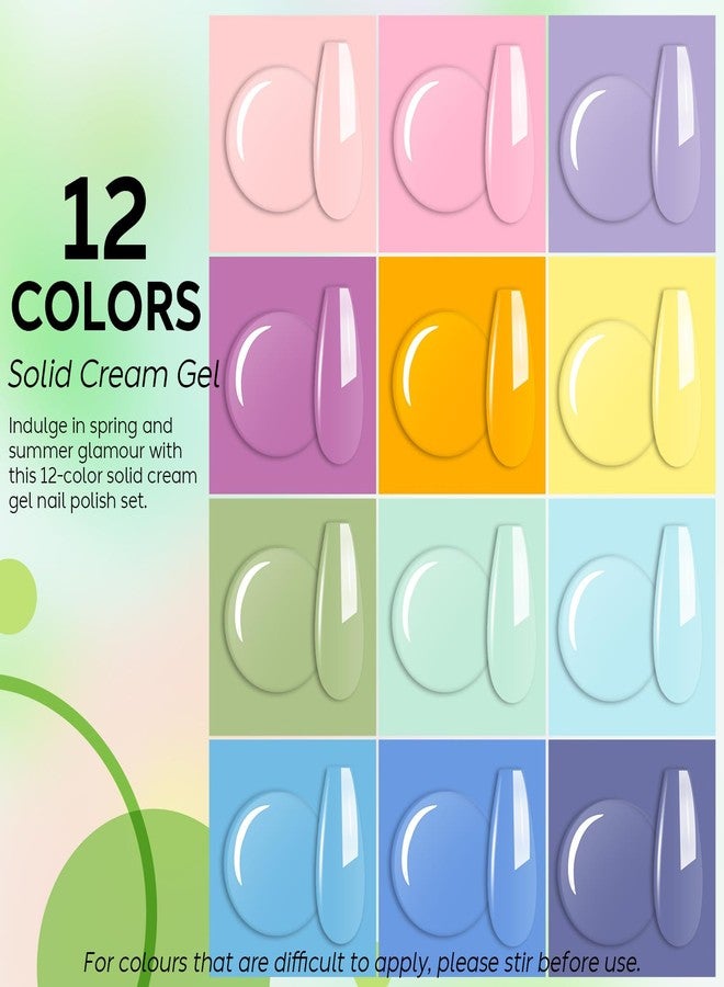 AIMEILI Hema Free Solid Gel Nail Polish 12 Colors Soak Off U V LED Solid Cream Gel Polish Set 19 - Image 4