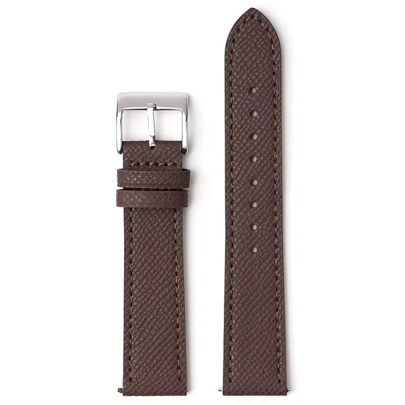 Bluejw Full Grain Genuine Calf Leather Replacement Watch Strap with Stainless Steel Buckle for Men and Women – 18mm 20mm 22mm - Image 1