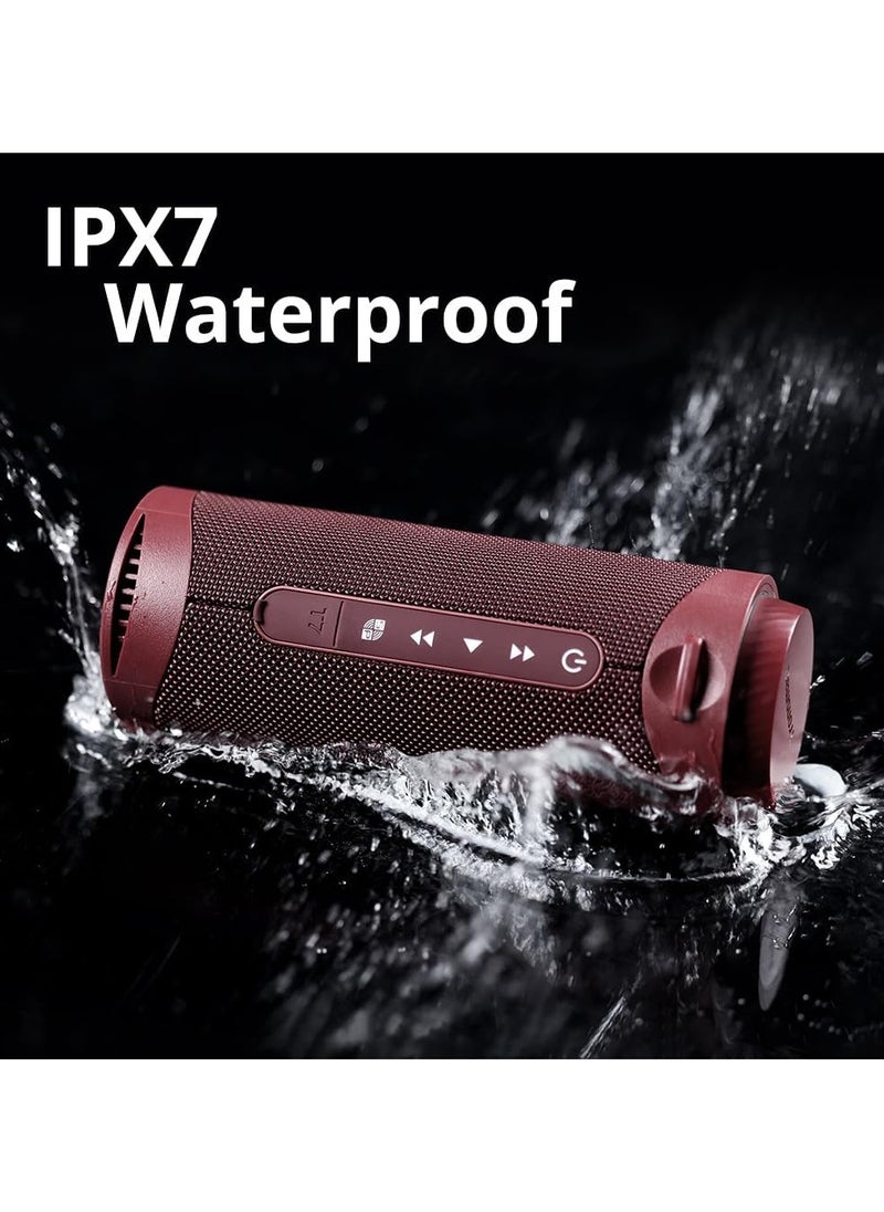 Tronsmart T7 30W Waterproof Portable Speaker, SouldPulse Audio with 360 Surround Sound, Bluetooth V5.3, IPX7 Waterproof, TWS, Battery 4000mAh, Custom EQ via APP - Dark Red - pzsku/ZB4C36C546A196CCDB8D2Z/45/_/1722854115/9de1cd17-0f8a-4fd8-8c6f-fee5403efdf8