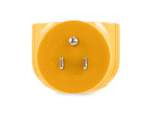 Camco 55325 15 AMP Male / 30 AMP Female 90 Degree Electrical Adapter, Yellow - Image 4