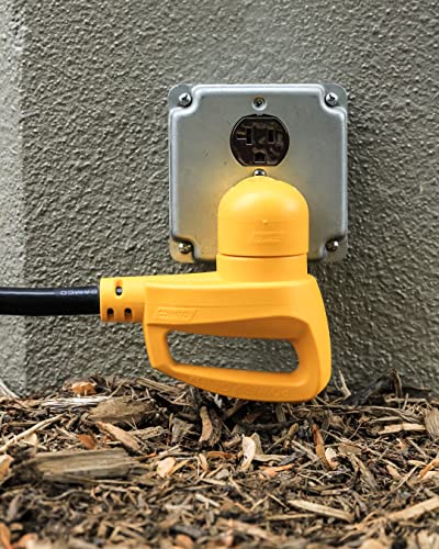 Camco 55325 15 AMP Male / 30 AMP Female 90 Degree Electrical Adapter, Yellow - Image 3