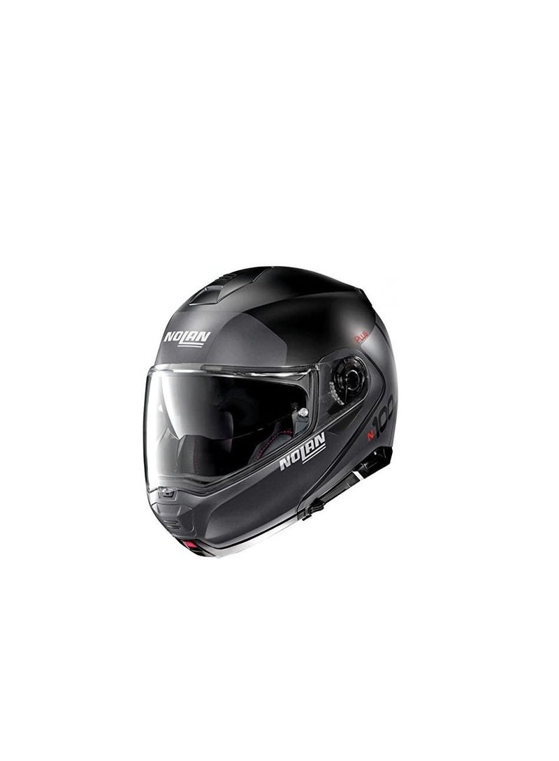 Nolan N100-5 Plus Distinctive 021 N-Com Flip-Up Motorcycle Helmet Flat Black Small - Image 1