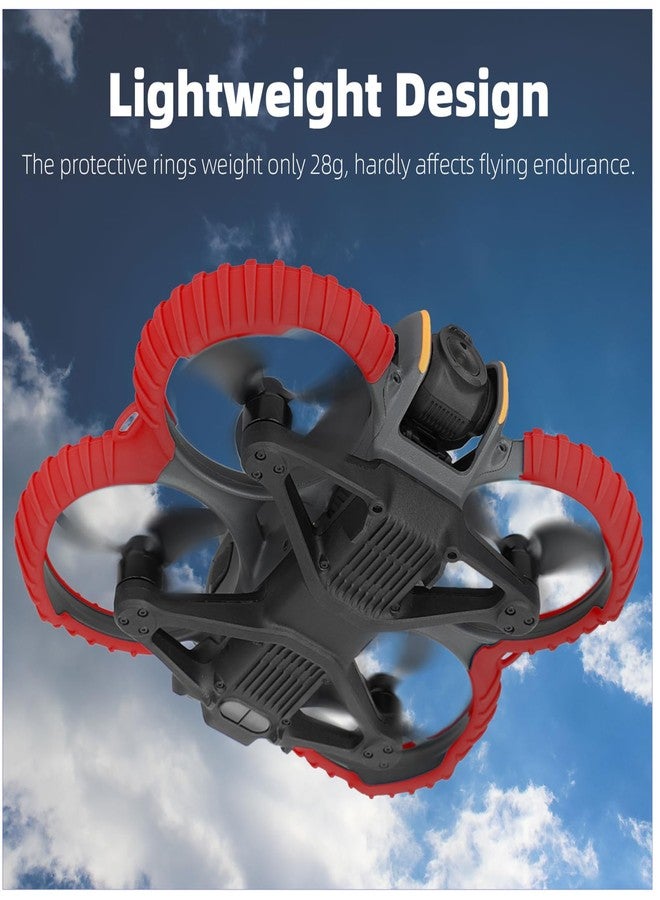 FSIDIWT Avata 2 Propeller Guard Protector, Anti-Collision Prop Bumper Silicone Protective Cover Ring for DJI Avata 2 Accessories (Red) - Image 2
