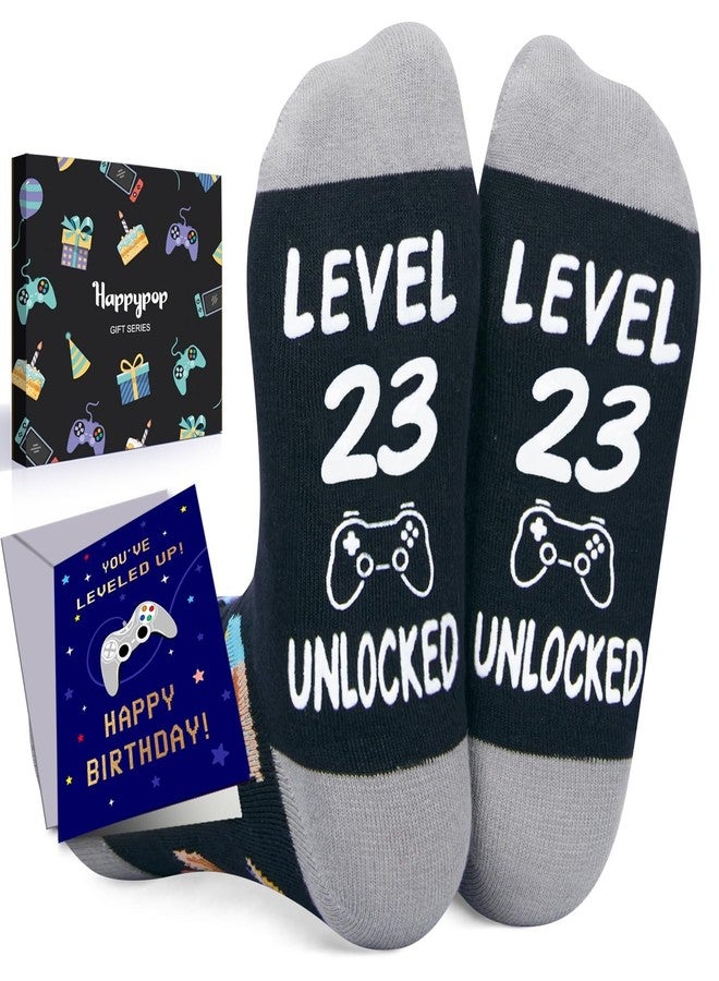Happy Pop HAPPYPOP 23rd Birthday Gifts Ideas - Socks for 23 Year Olds Women Men, Best Gifts for 23 Year Olds with Card - Image 1