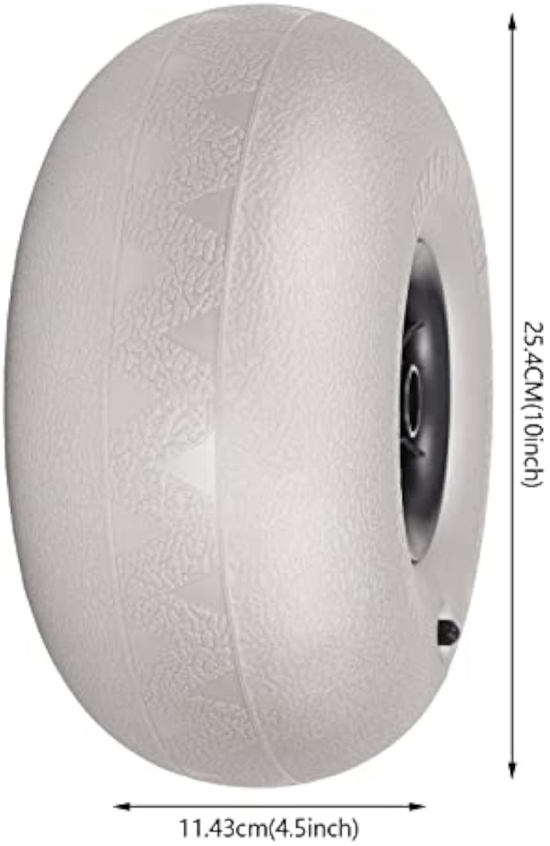 10" Beach Replacement Balloon Wheels Tires, Cart Tires with Axle Hole 20mm Perfect for Wheelbarrow Beach Buggy Kayak Trolley Dolly Canoe Carts Buggy 2-Pack (10 inch) - Image 2