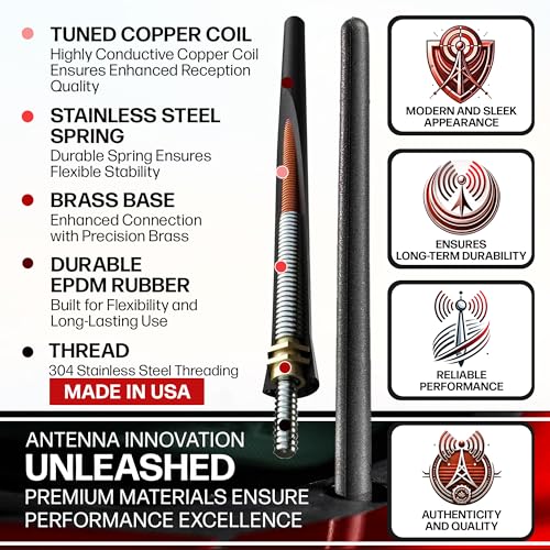 AntennaMastsRus - The Original 6 3/4 Inch is Compatible with Hummer H3 (2006-2010) - Car Wash Proof Short Rubber Antenna - Internal Copper Coil - Premium Reception - German Engineered - Image 3