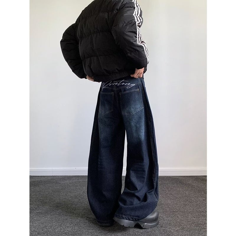 Unisex Classic Denim Jeans Loose Fit Daily Outdoor Wear - Image 3