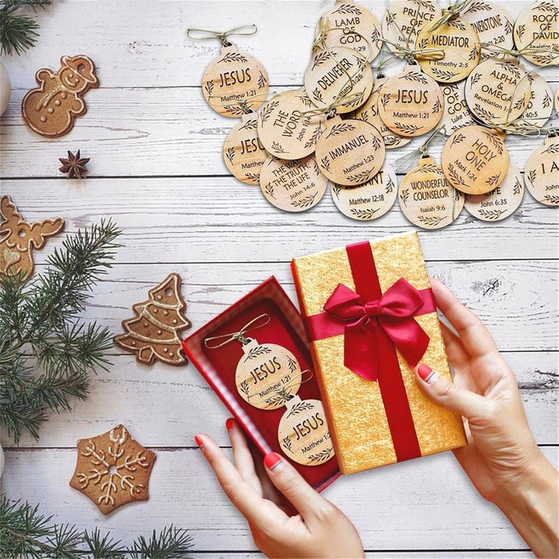 klarako Name Christmas Decorations,Name As Christ's Christmas Decoration Christmas Group Log Christmas Name Savior Christmas Tree Trailer's Home Decoration Uses Different Names - Image 3