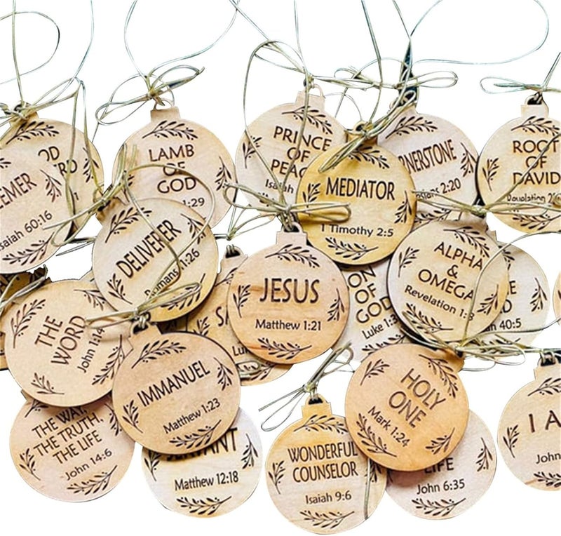 klarako Name Christmas Decorations,Name As Christ's Christmas Decoration Christmas Group Log Christmas Name Savior Christmas Tree Trailer's Home Decoration Uses Different Names - Image 1