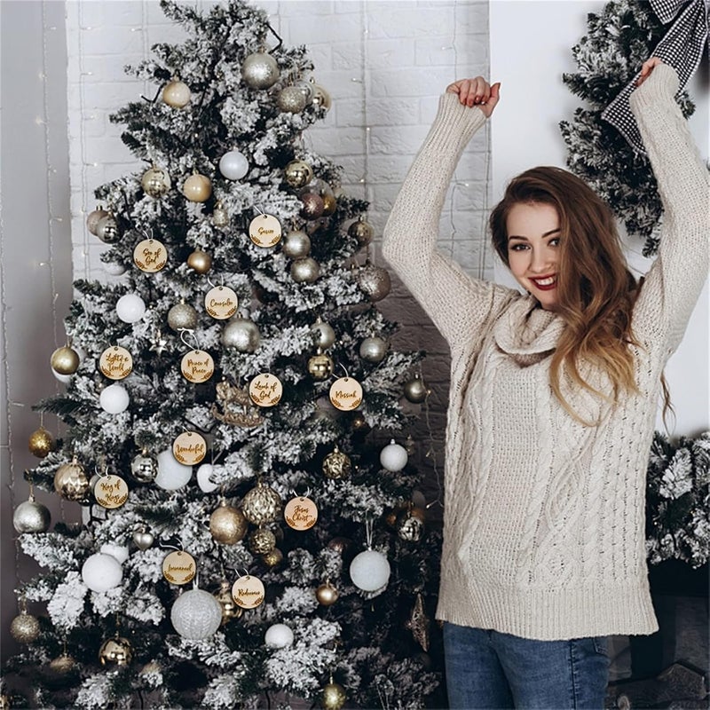 klarako Name Christmas Decorations,Name As Christ's Christmas Decoration Christmas Group Log Christmas Name Savior Christmas Tree Trailer's Home Decoration Uses Different Names - Image 4