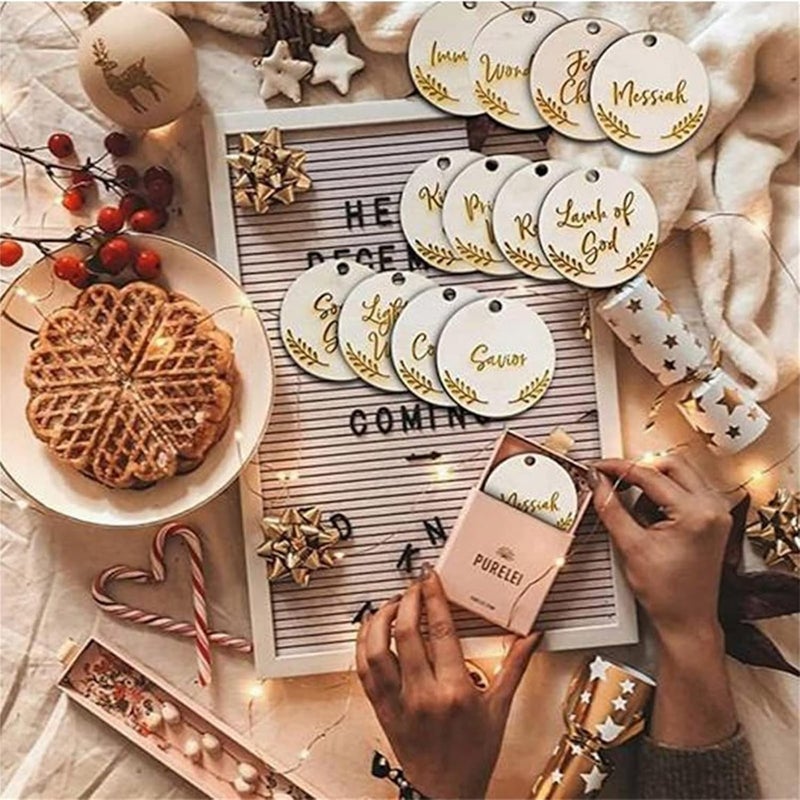 klarako Name Christmas Decorations,Name As Christ's Christmas Decoration Christmas Group Log Christmas Name Savior Christmas Tree Trailer's Home Decoration Uses Different Names - Image 5