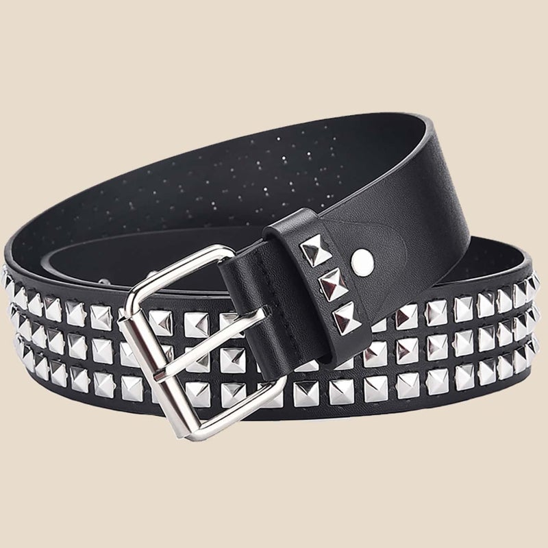 Riveted Fashion Belt Ladies Heavy Metal Y2K Punk Hip-Hop Rock White  - Image 5
