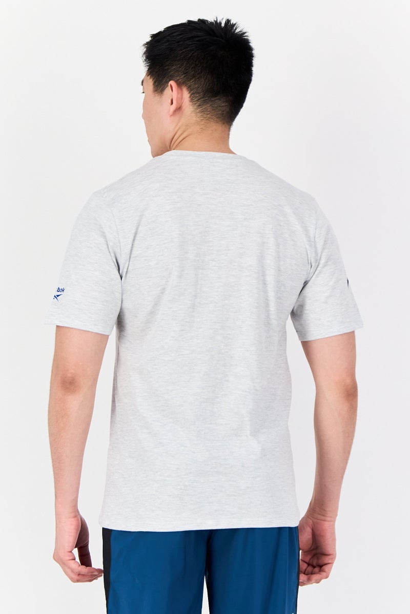 Reebok Men Sportswear Fit Short Sleeve Outdoor T-Shirt, Light Grey - Image 3