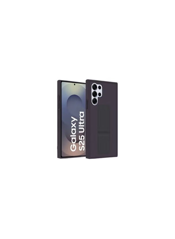 CATANES (for Samsung Galaxy S25 Ultra) Case Premium PU Leather with Stand Function, Shockproof and Anti Scratch Finger Grip Case Cover / Dark Purple - Image 2