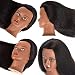 headdoll Mannequin Head 100% Real Hair for Cosmetology Manikin 16 Inch Doll Head Hairdresser Hairstylist Training Practice Styling Braiding Styling Curling Coiling Display Cosmetology with Stand - Image 3