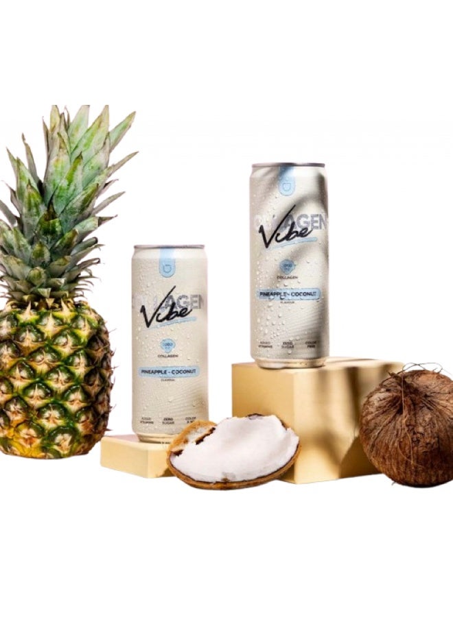 Nano Supps Collagen Vibe Drink Pineapple Coconut Flavor 330ml Pack of 24